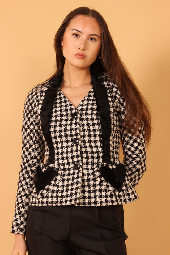 Vintage Dior Houndstooth Wool Jacket