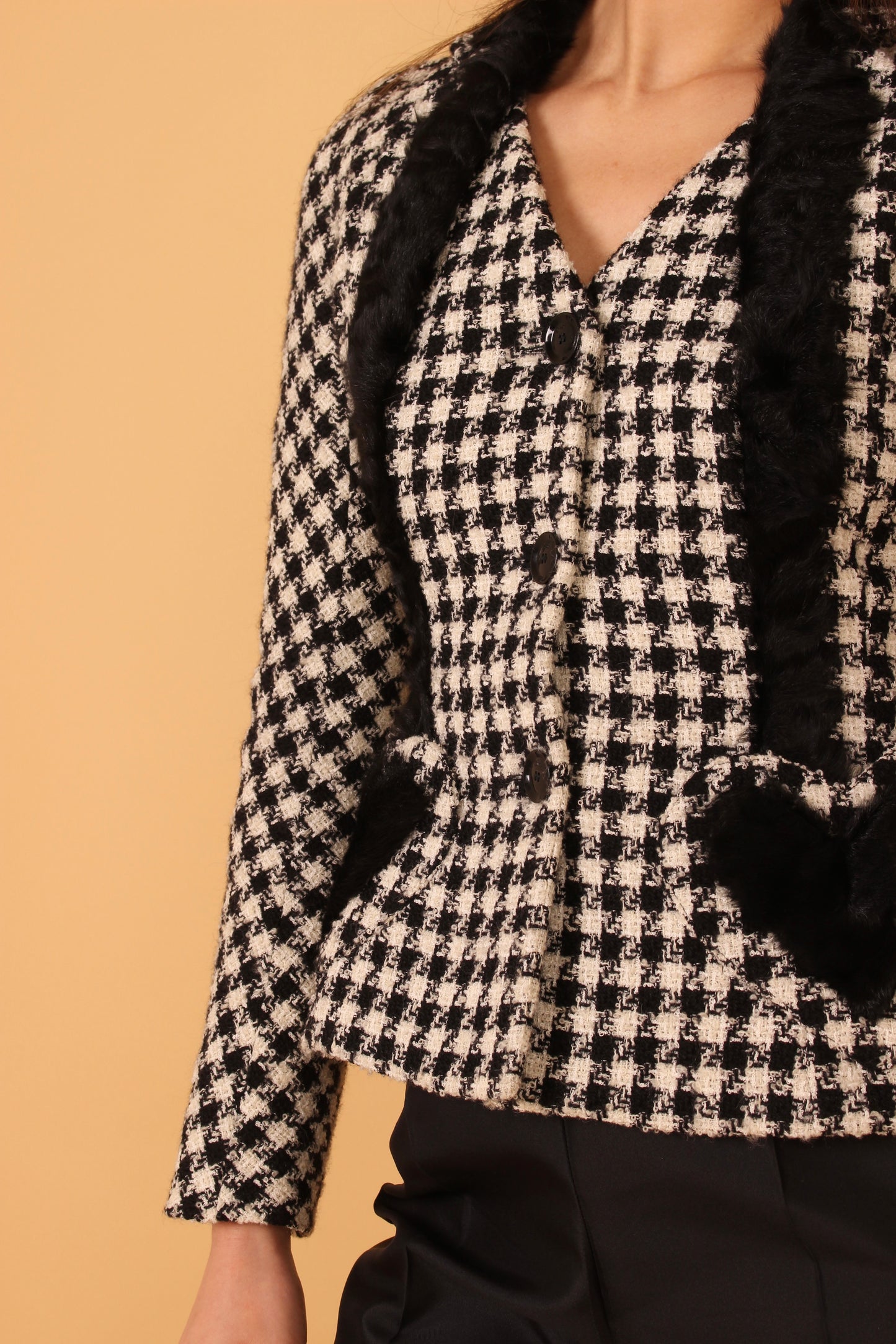 Vintage Dior Houndstooth Wool Jacket