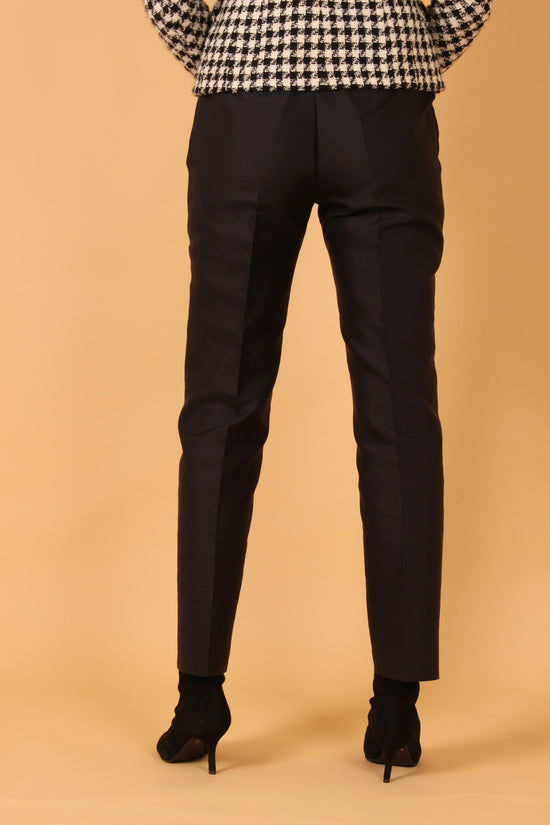 Dolce & Gabbana Black Silk Straight Leg Trousers