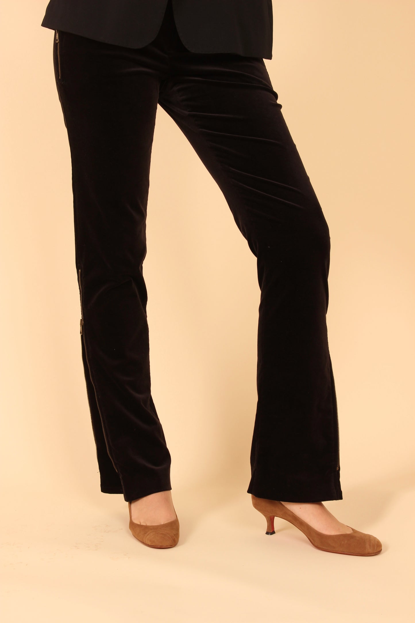 Tom Ford era Gucci Velvet Zip Flares Trousers