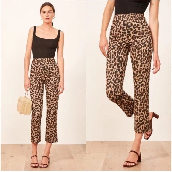 Reformation Leopard Print Trousers