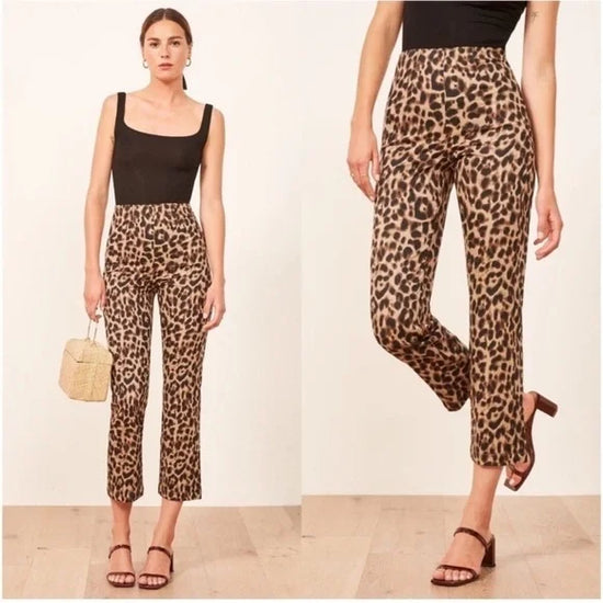 Reformation Leopard Print Trousers