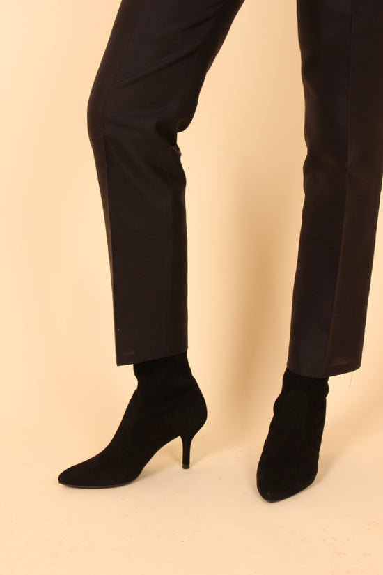 Dolce & Gabbana Black Silk Straight Leg Trousers