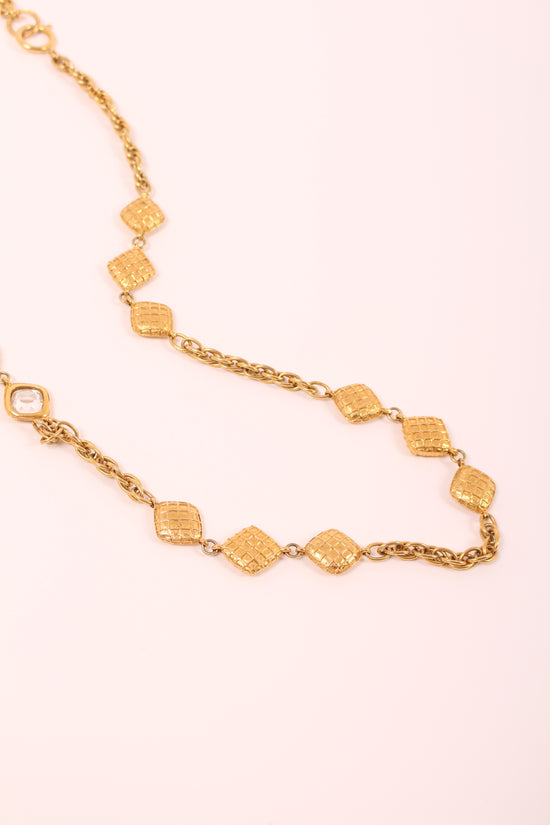Load image into Gallery viewer, Vintage Chanel Gold Twin-Piece Necklace &amp;amp; Earring Set 

