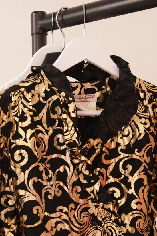 Vintage YSL Silk Crinkle Blouse