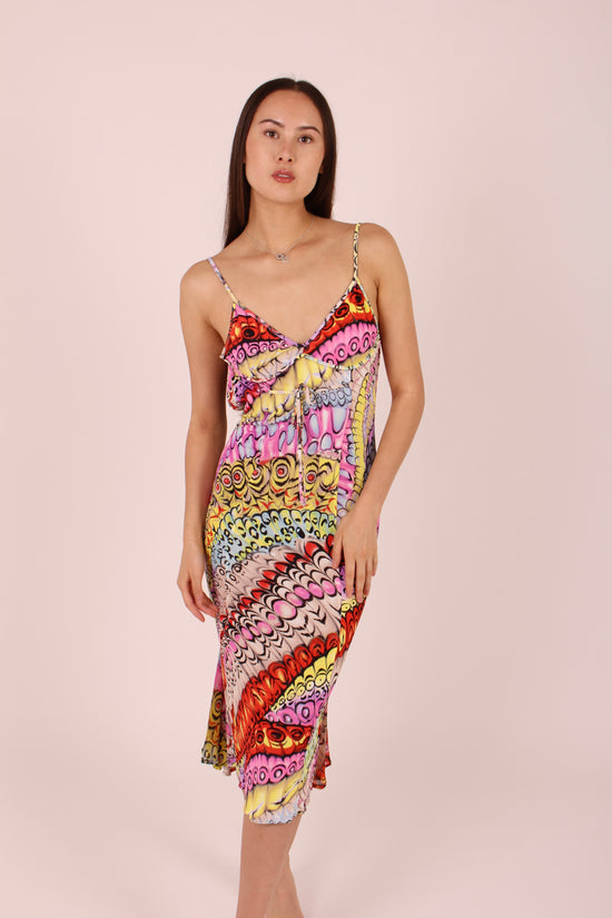 Load image into Gallery viewer, Vintage Versace Colourful Open Back Dress
