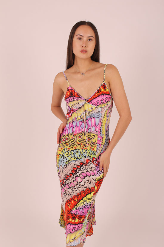 Load image into Gallery viewer, Vintage Versace Colourful Open Back Dress
