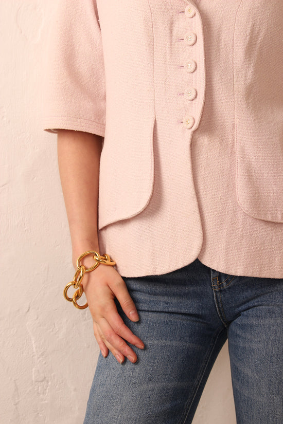 Load image into Gallery viewer, Chanel Baby Pink Cropped Sleeve Jacket
