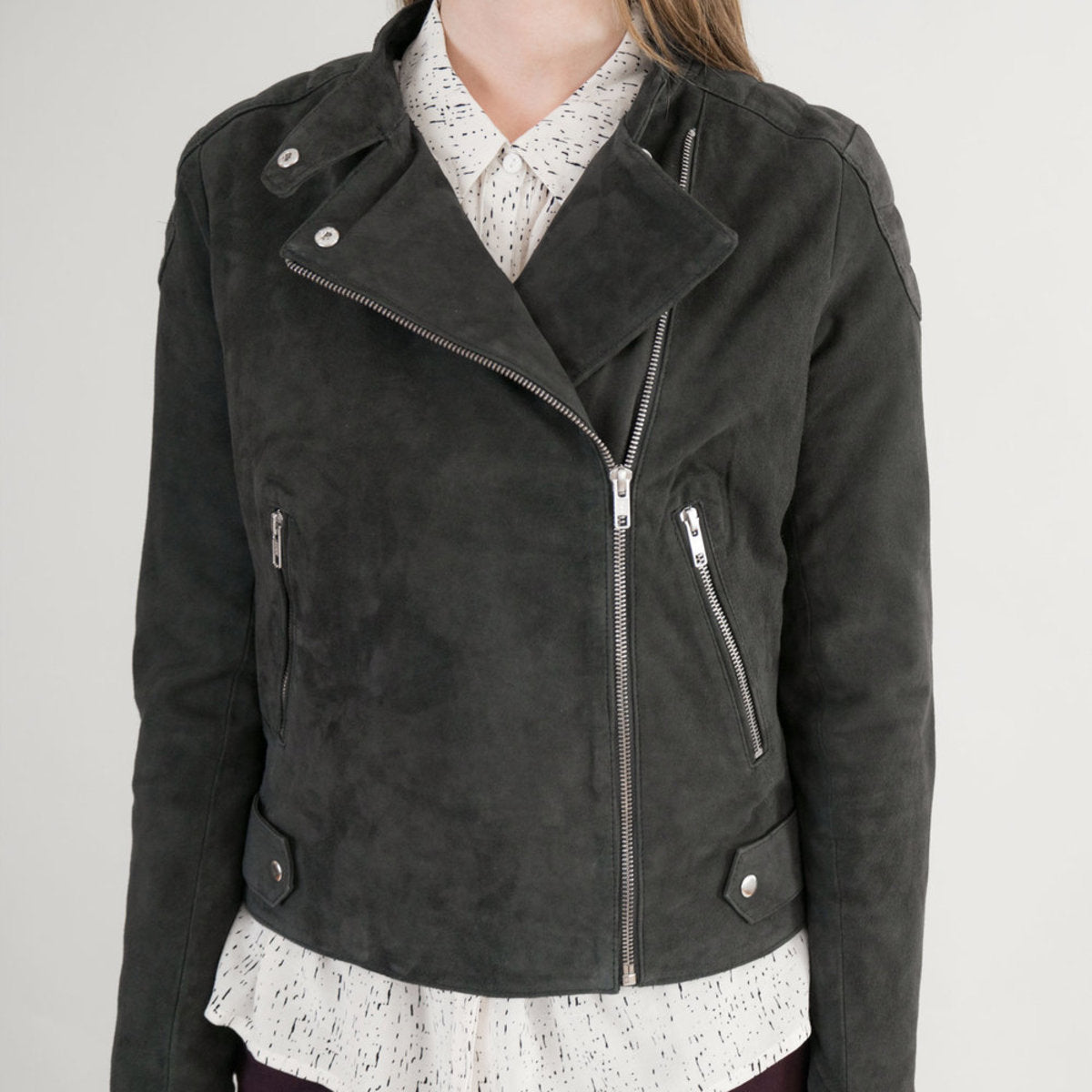 Just Female Suede Biker Jacket