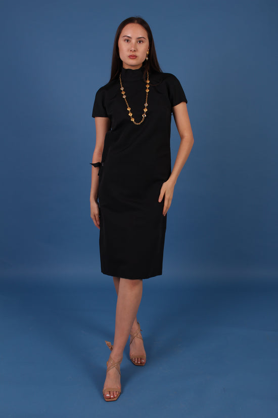 Load image into Gallery viewer, Vintage Gucci Black High Neck Midi Dress
