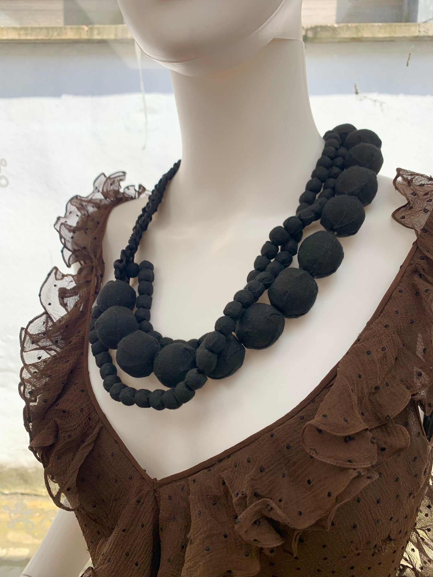 Marni Black Ribbon Necklace