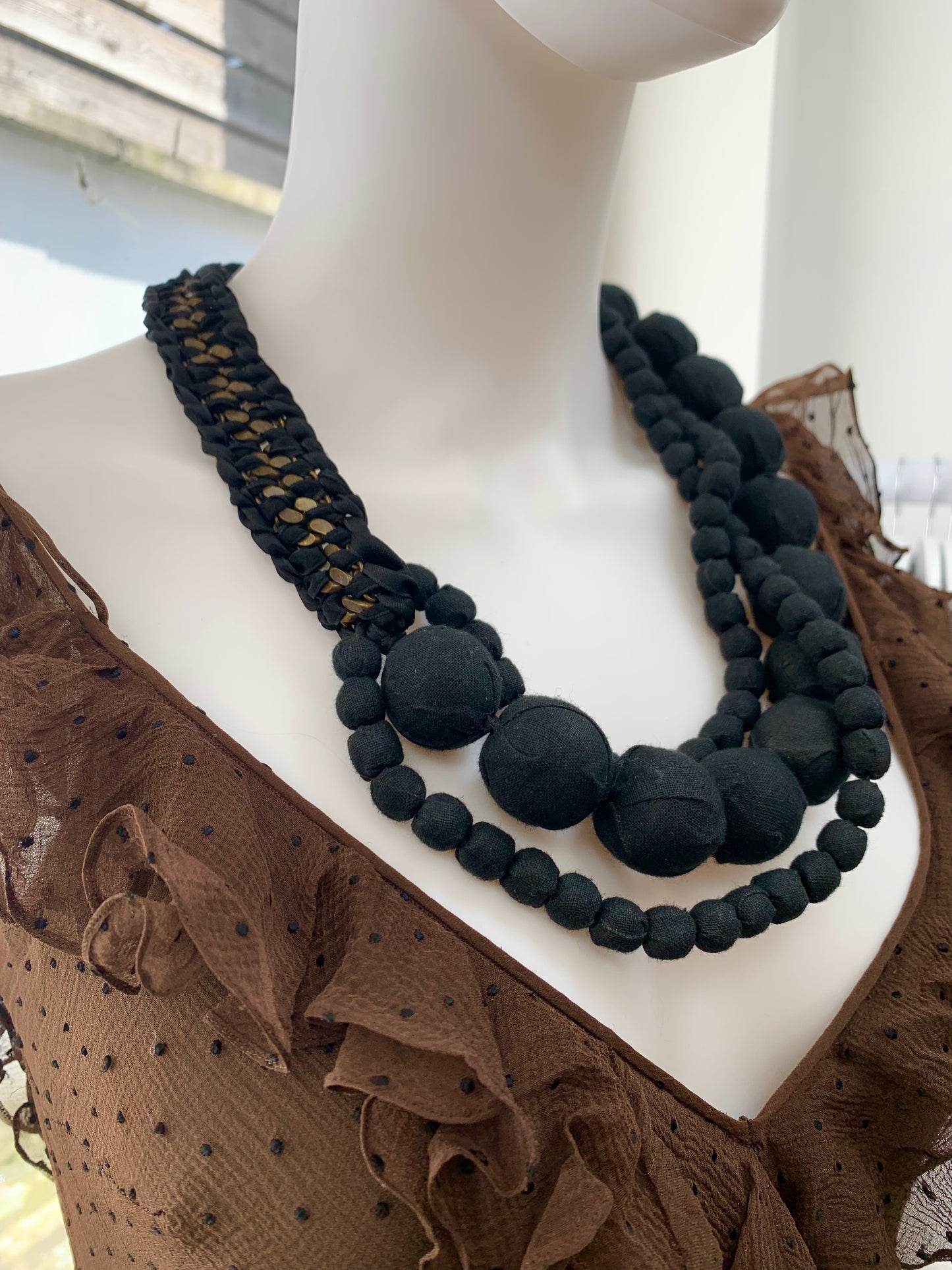 Marni Black Ribbon Necklace