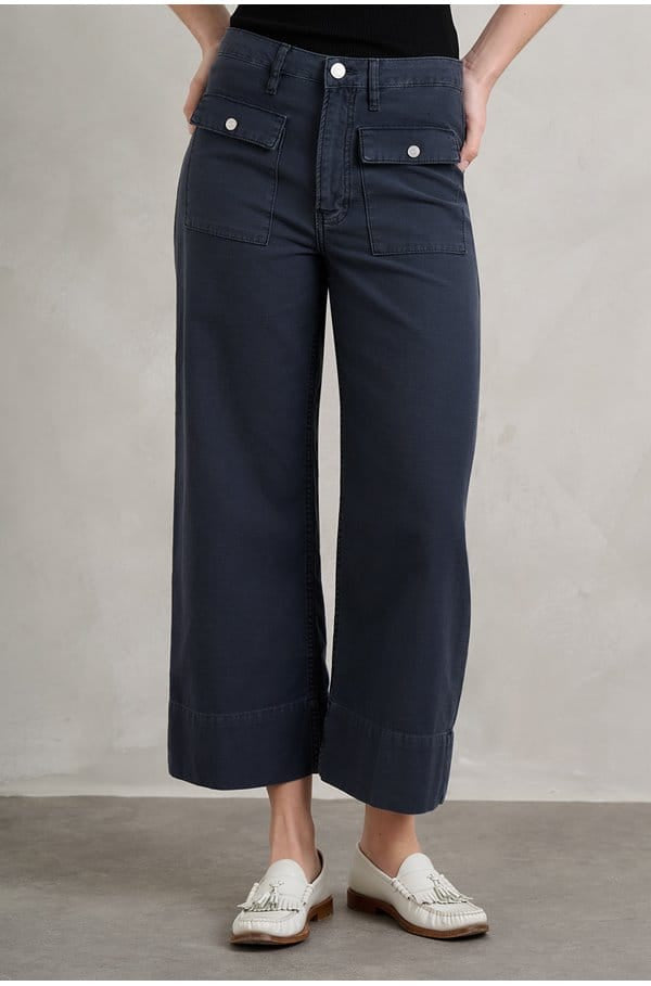 Frame Navy Cropped Trousers