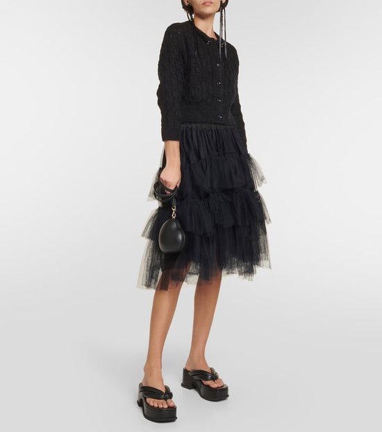 Simone Rocha Cropped Mohair-Blend Cardigan