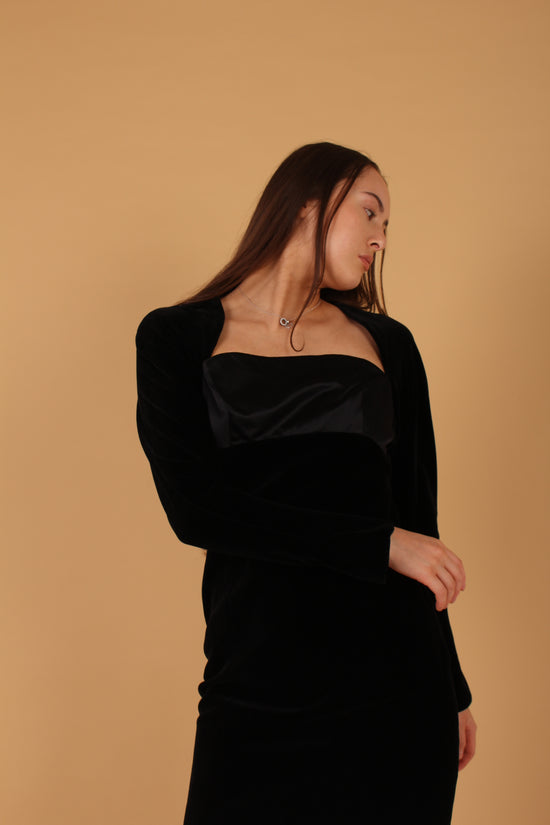 Vintage Karl Lagerfeld Black Velvet Dress