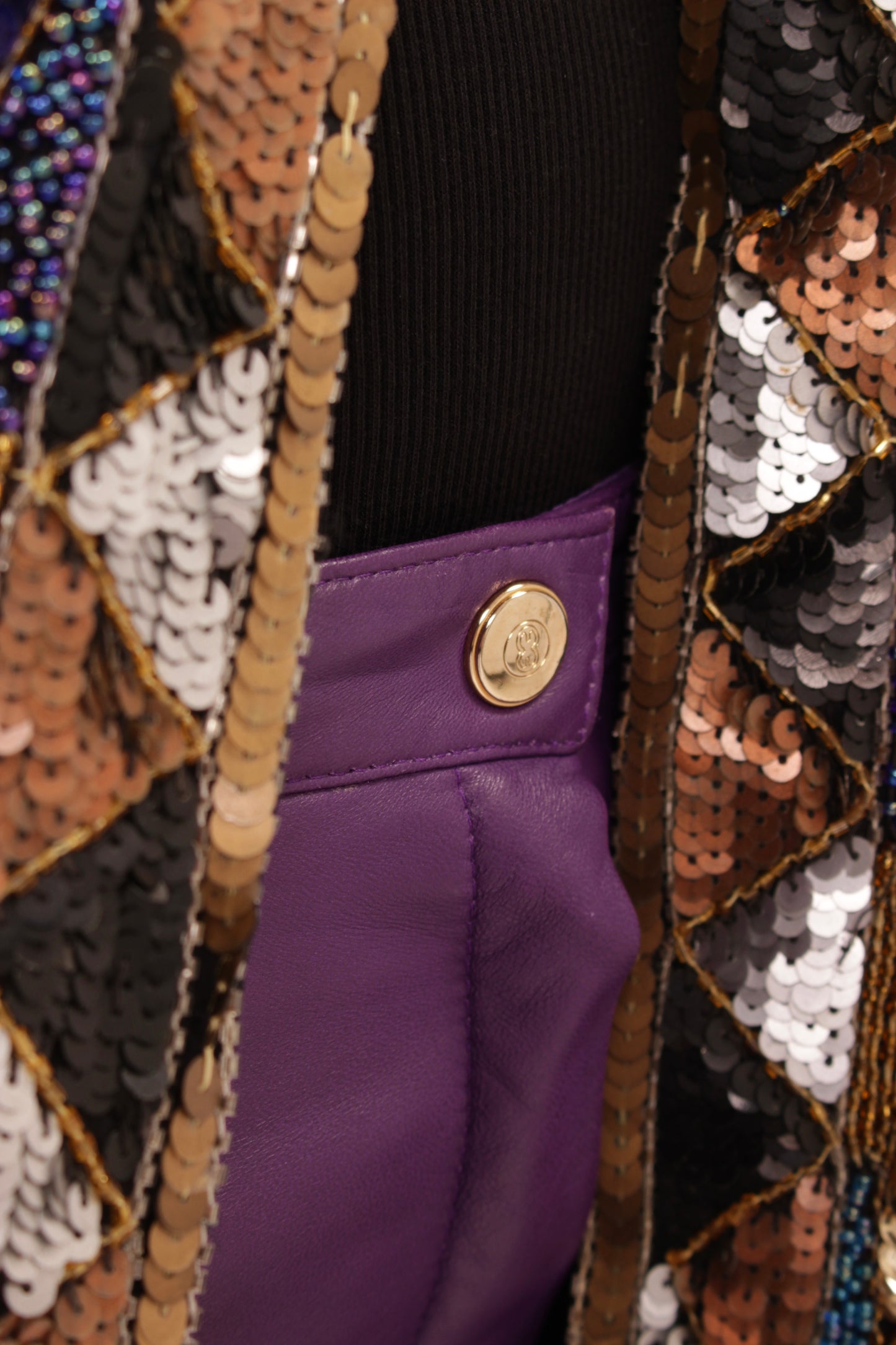 Vintage Escada Violet Leather Trousers