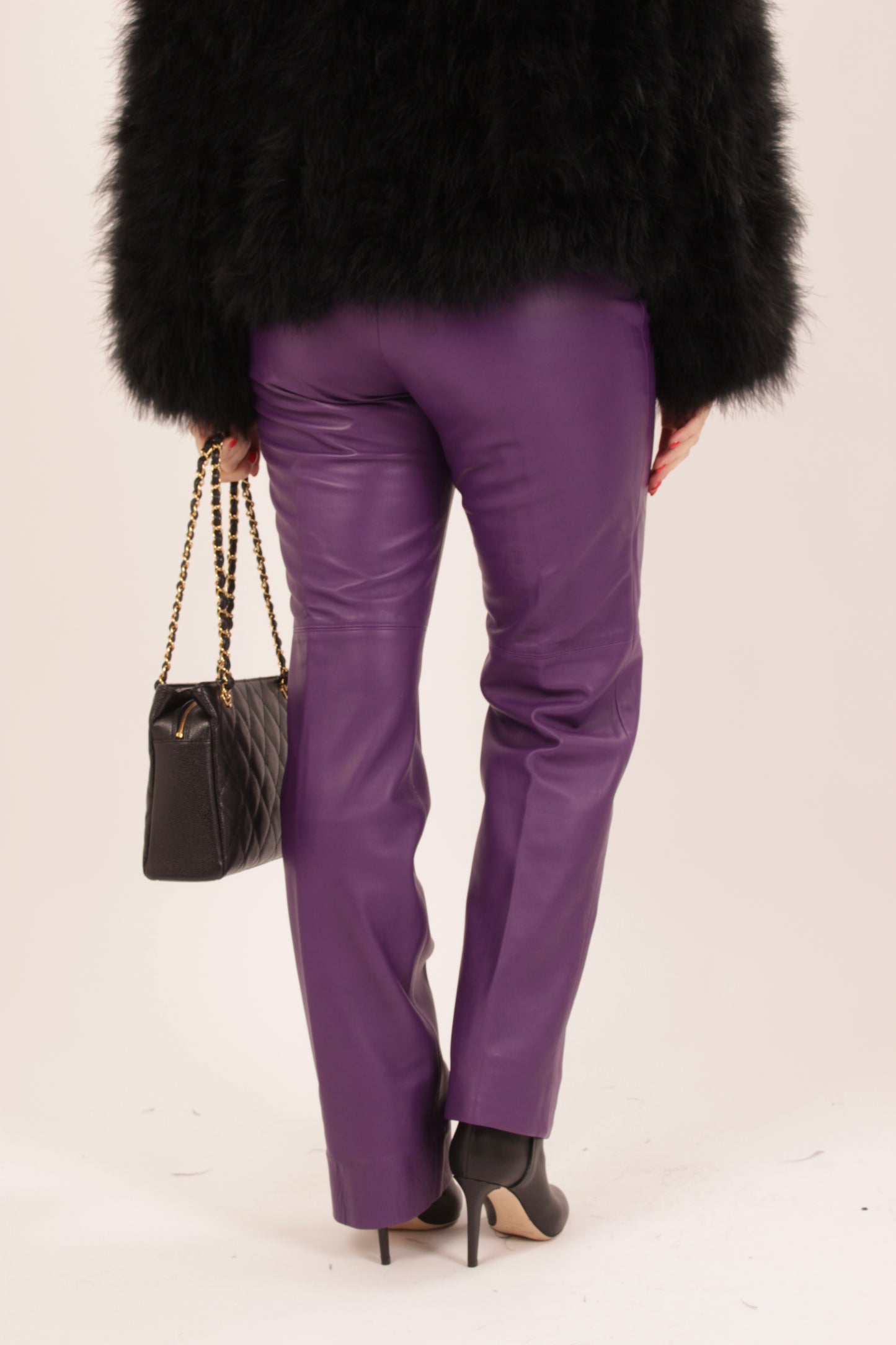 Vintage Escada Violet Leather Trousers