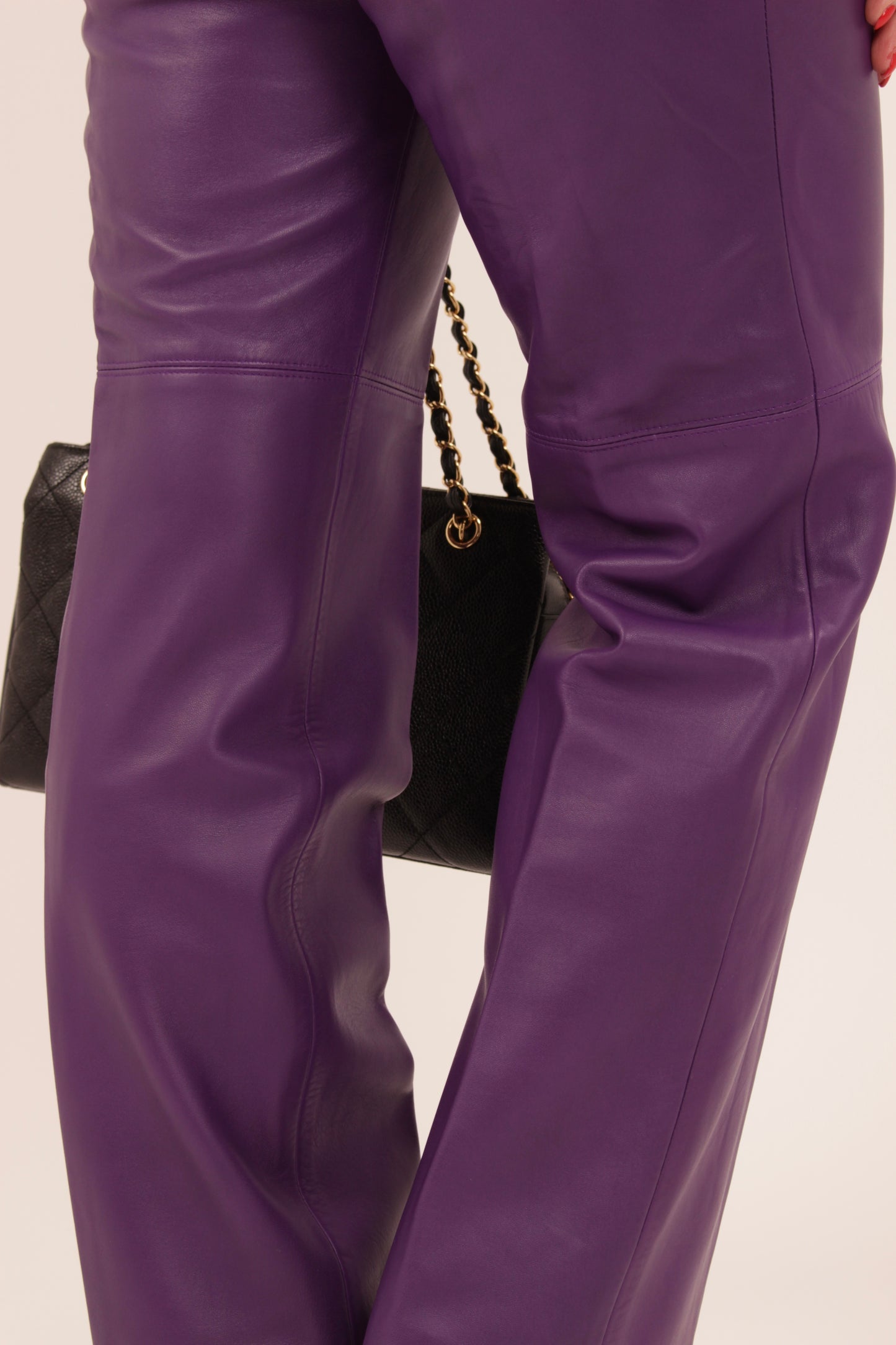 Vintage Escada Violet Leather Trousers