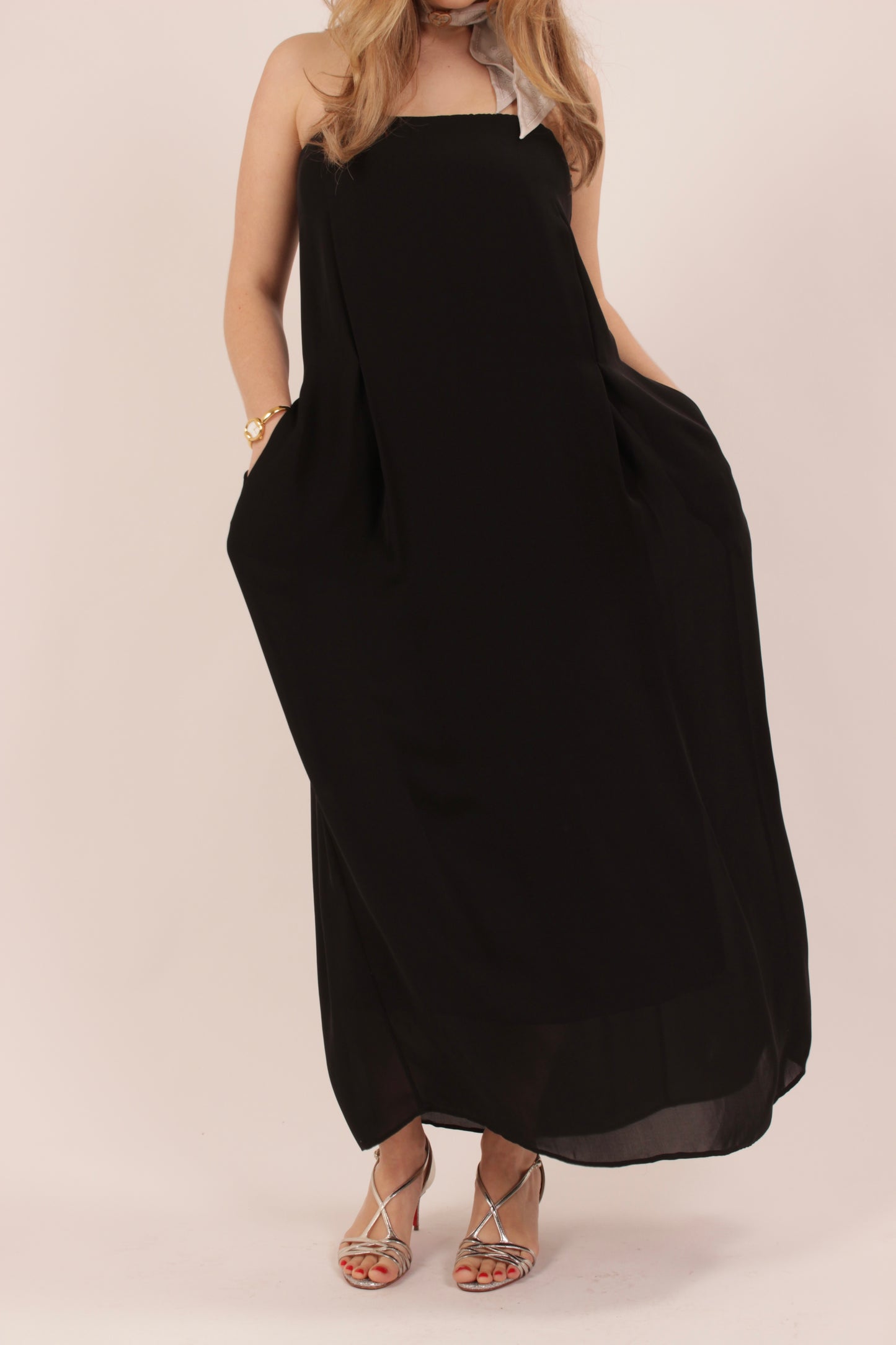 Raquel Allegra Silk Strapless Maxi Dress