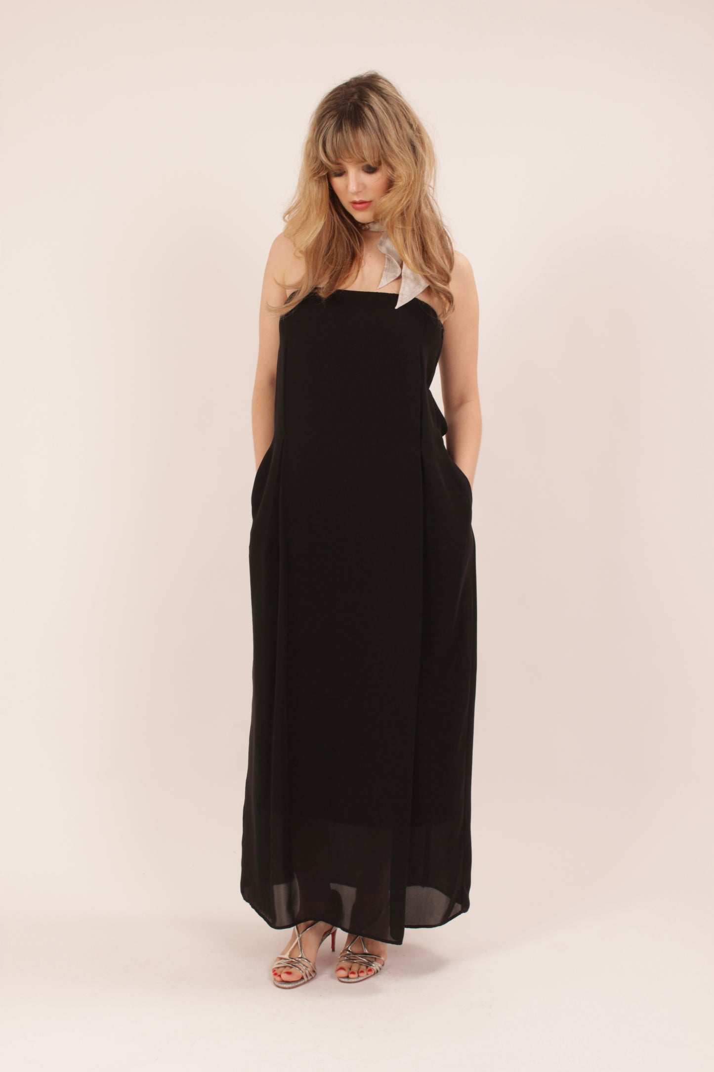 Raquel Allegra Silk Strapless Maxi Dress