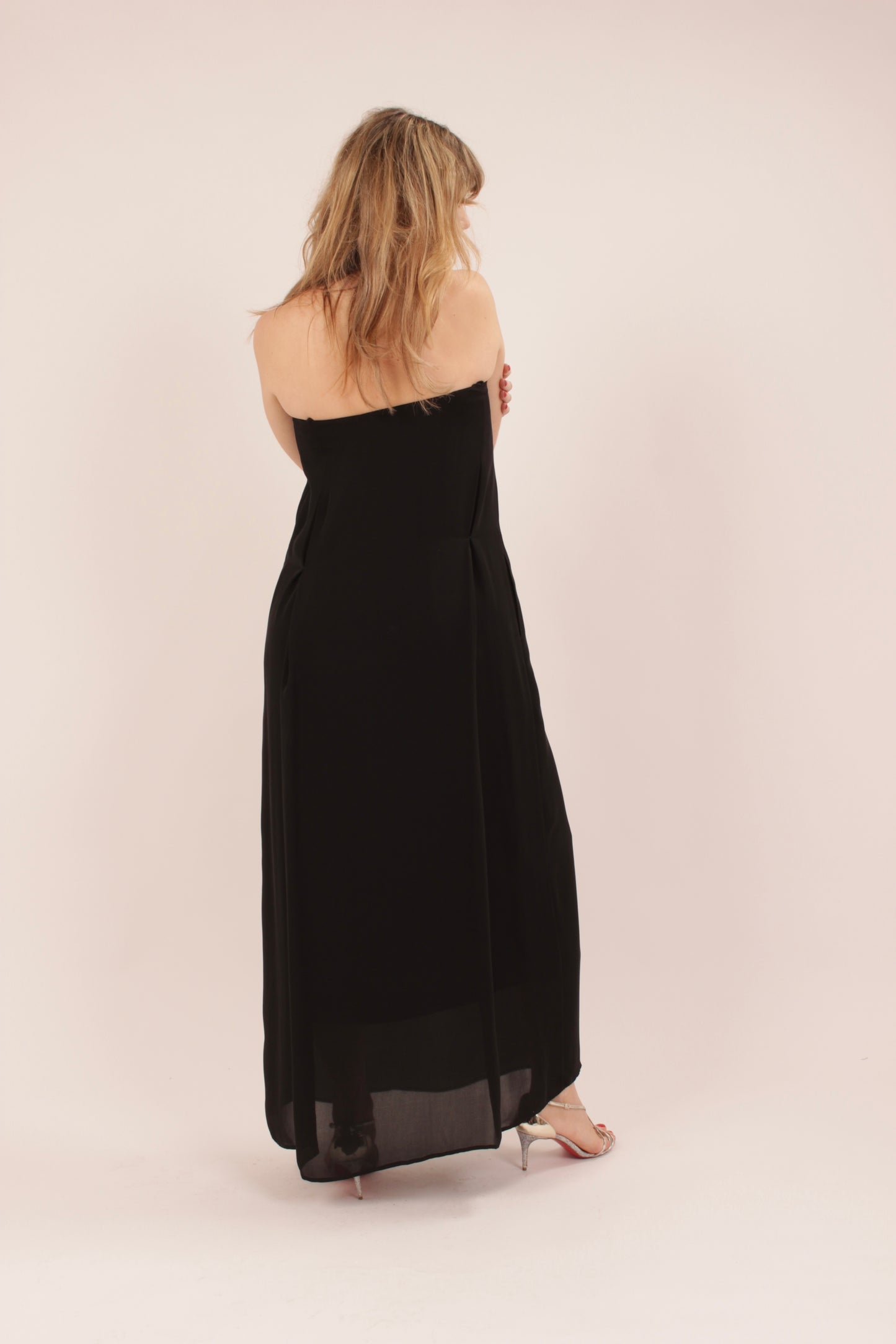 Raquel Allegra Silk Strapless Maxi Dress