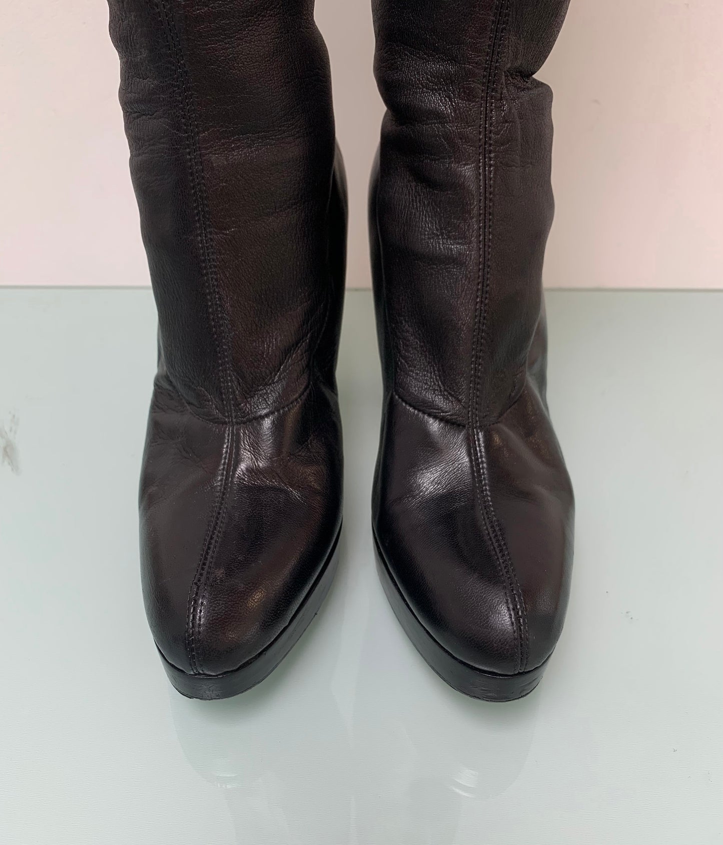 Vintage Celine Black Chunky Boots