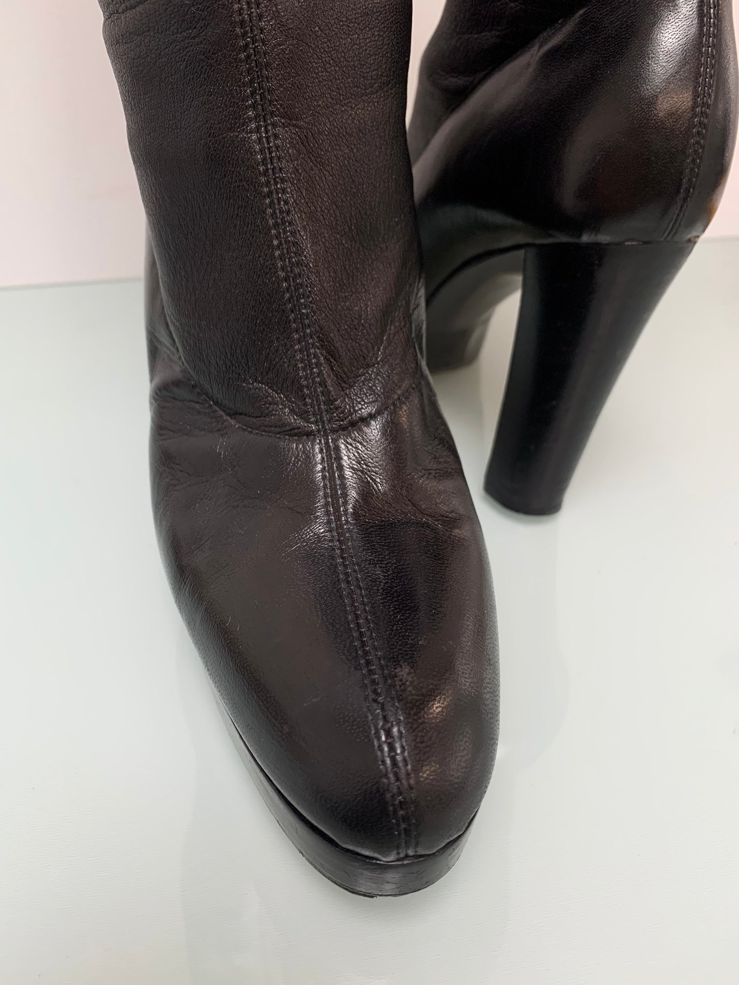 Vintage Celine Black Chunky Boots