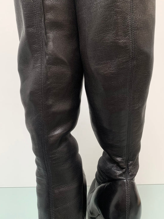 Vintage Celine Black Chunky Boots