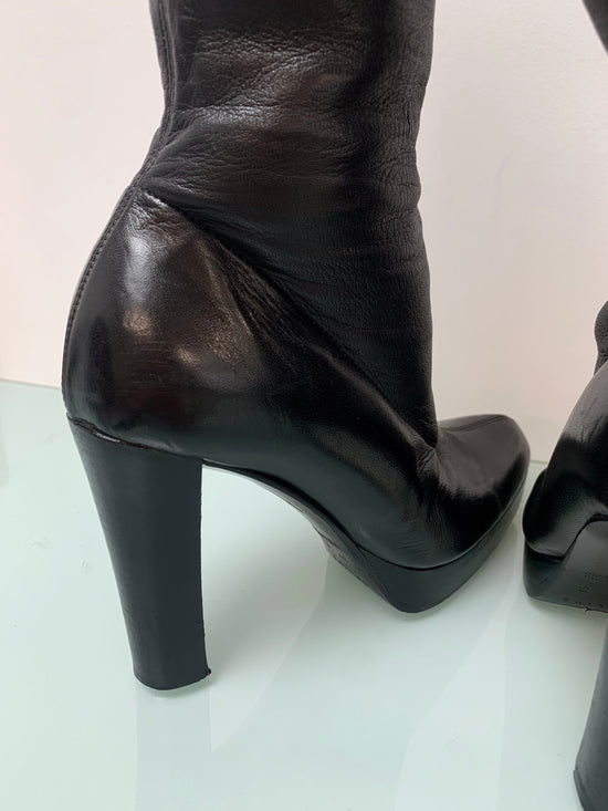 Vintage Celine Black Chunky Boots