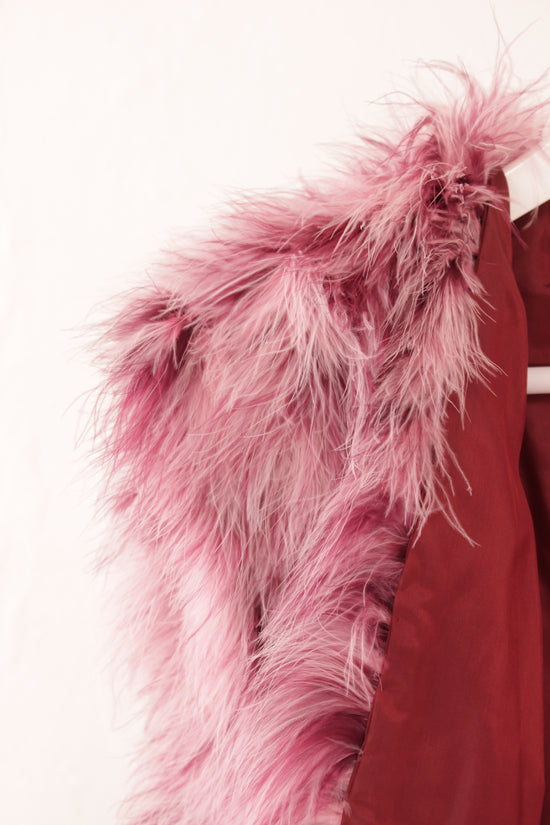 Vintage Piaff Pink Feather Sleeveless Jacket