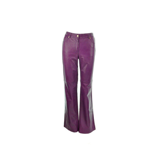 Vintage Escada Violet Leather Trousers