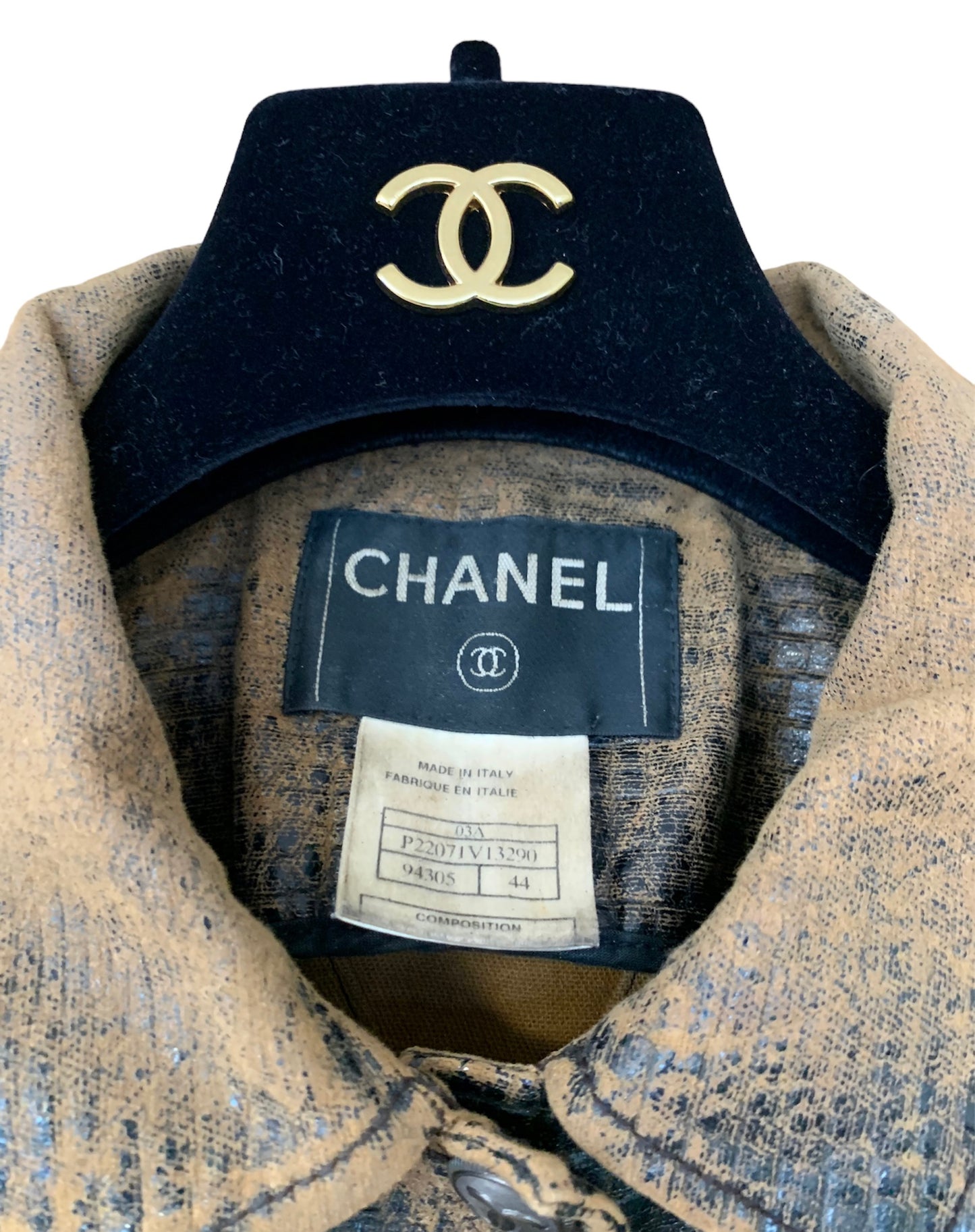 Load image into Gallery viewer, Vintage Chanel Snake Print Distressed Jacket
