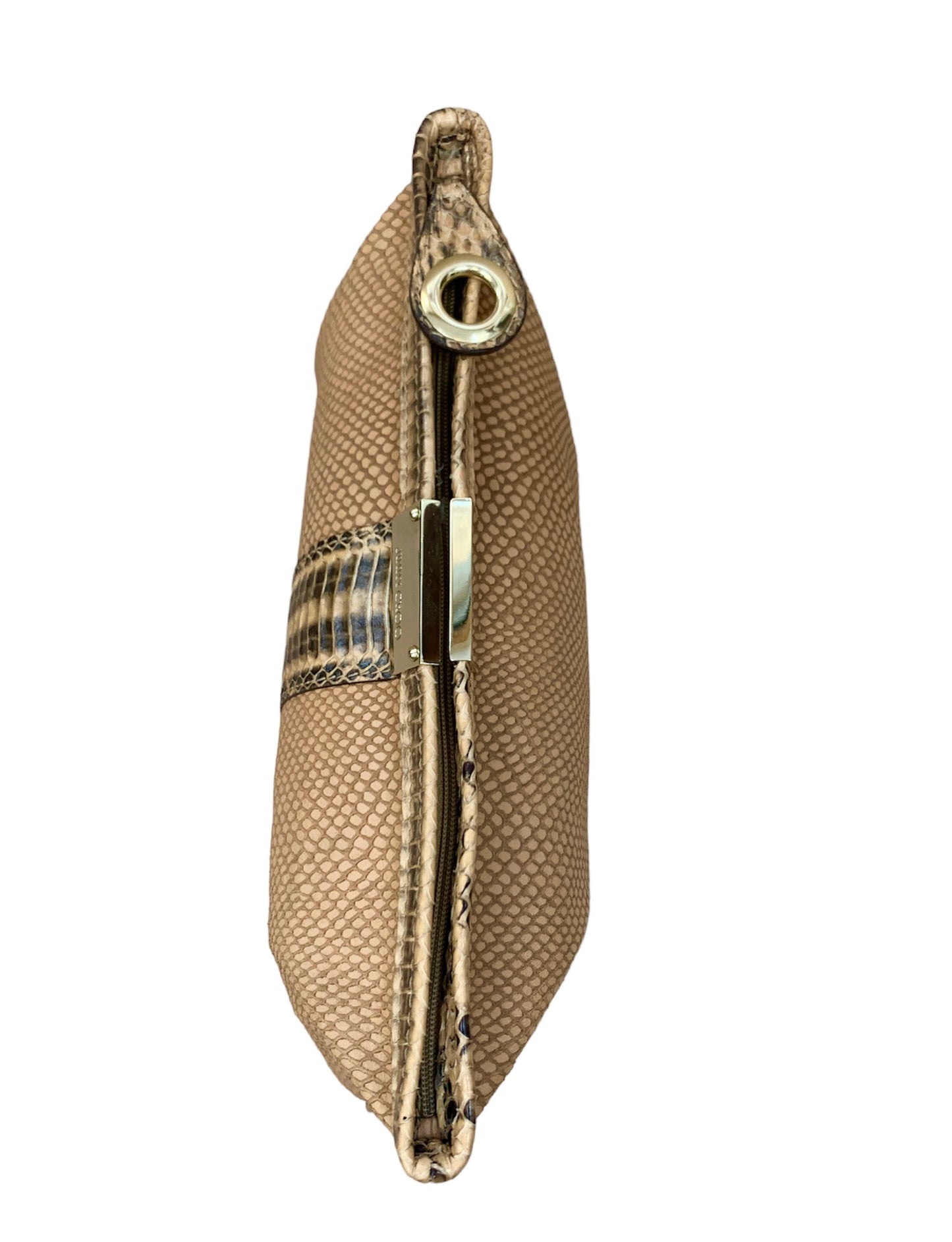 Jimmy Choo Nude Snake-Print Clutch