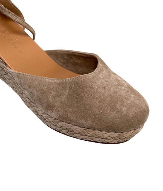 Loro Piana Women's Taupe Suede Wedges-New