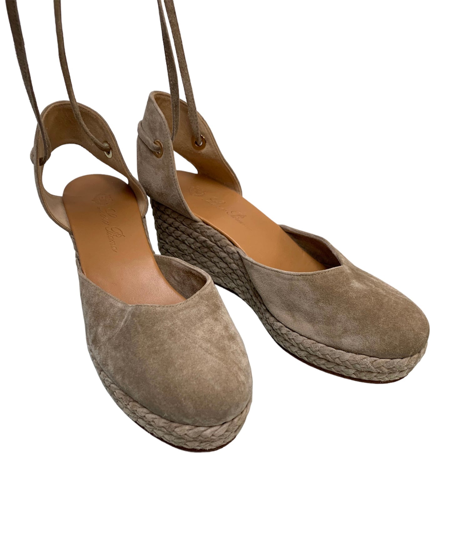 Loro Piana Women's Taupe Suede Wedges-New