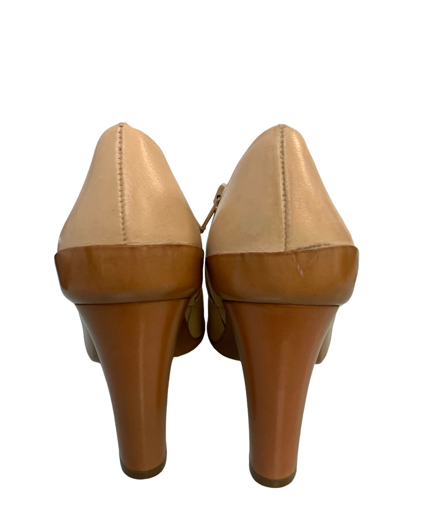 Chloe Beige Heeled Ankle Boots