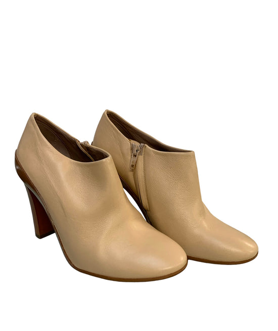 Chloe Beige Heeled Ankle Boots