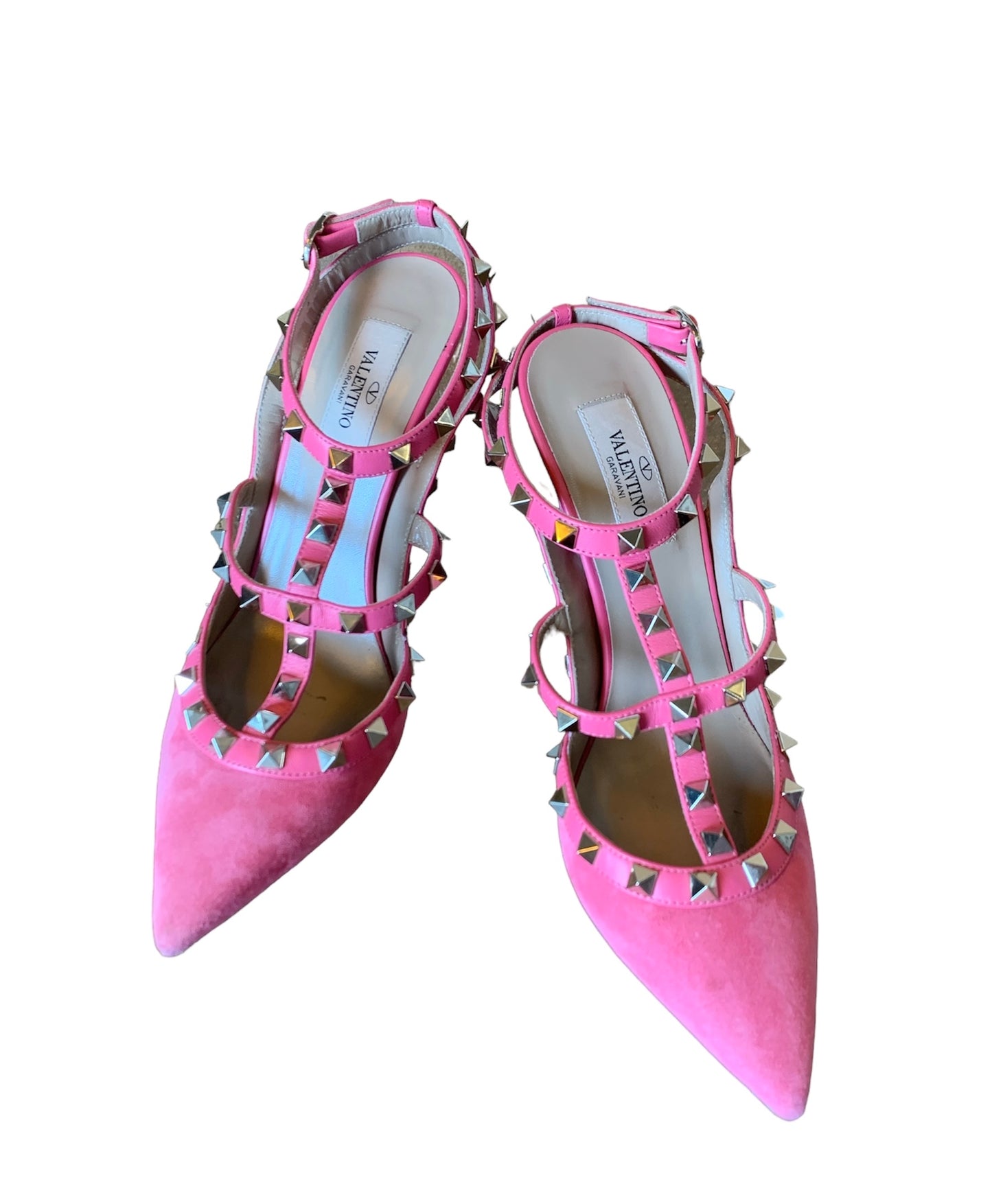 Valentino Garavani Rockstud Suede Pink Heels