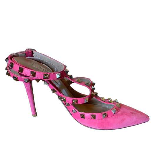 Valentino Garavani Rockstud Suede Pink Heels