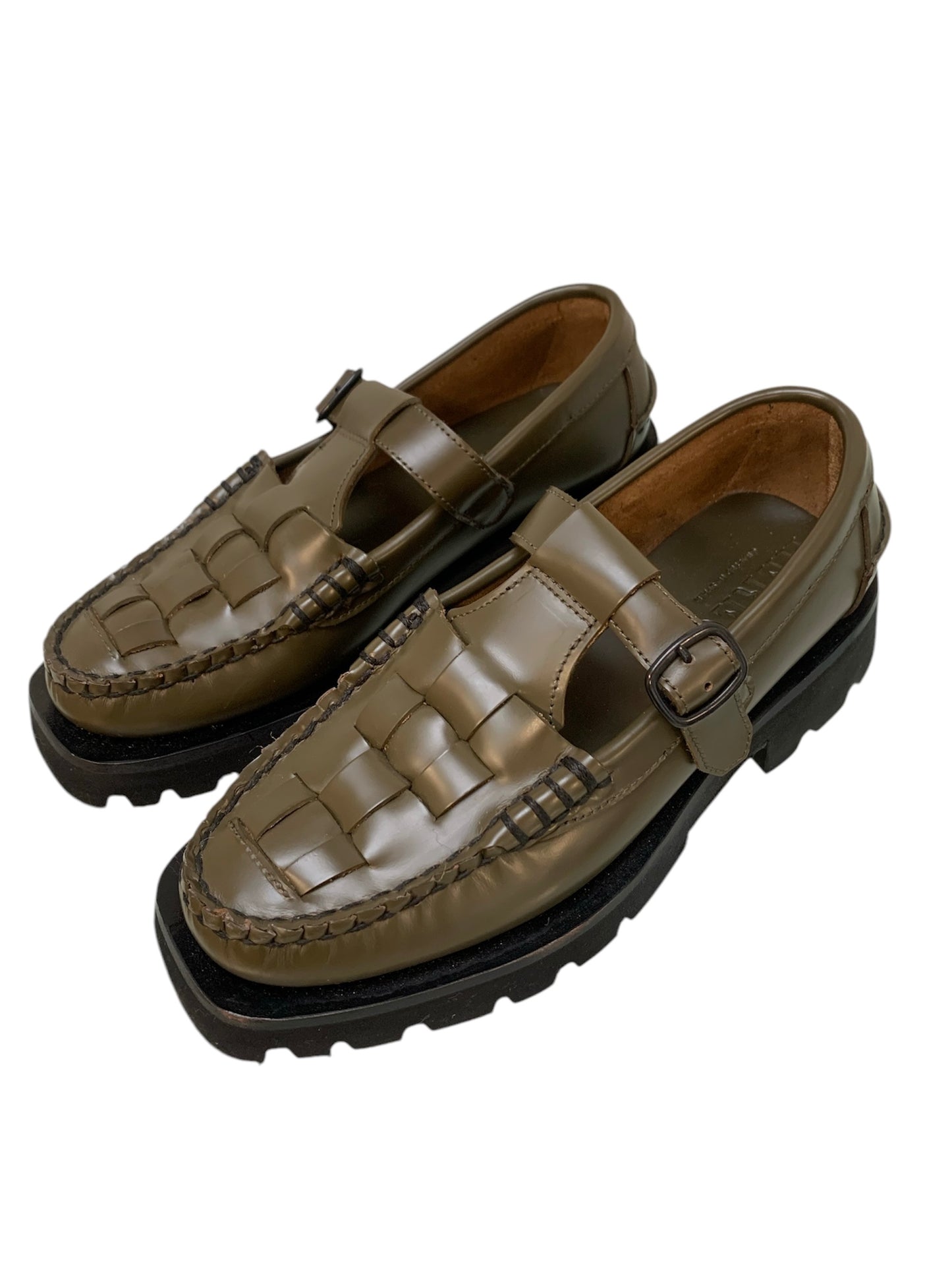 Hereu Khaki Buckle Loafers-NEW