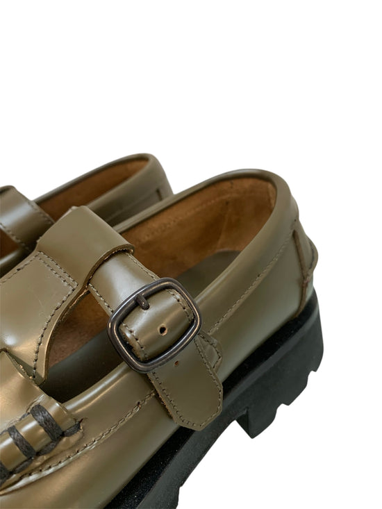 Hereu Khaki Buckle Loafers-NEW