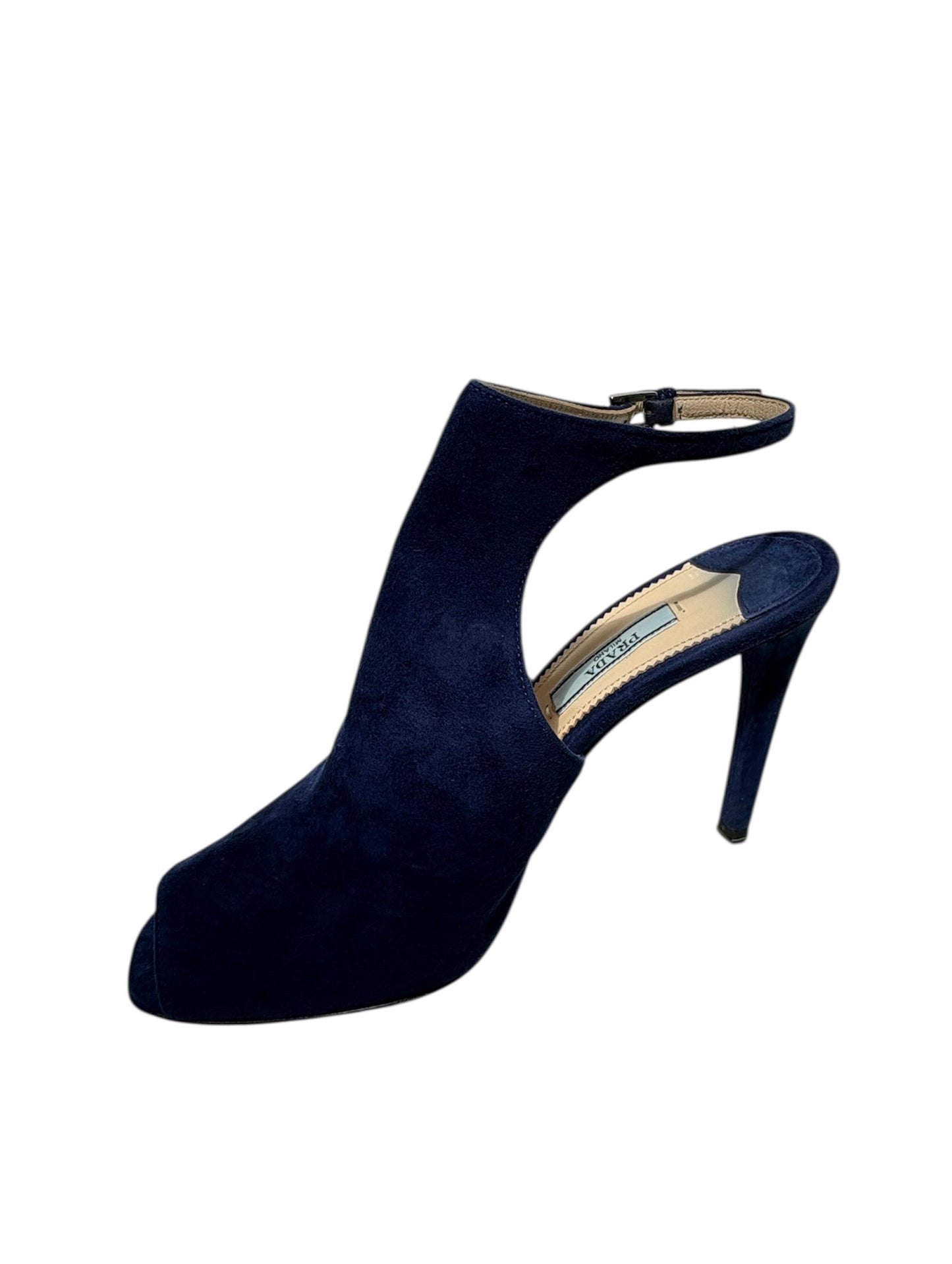 Prada Navy Suede Heels