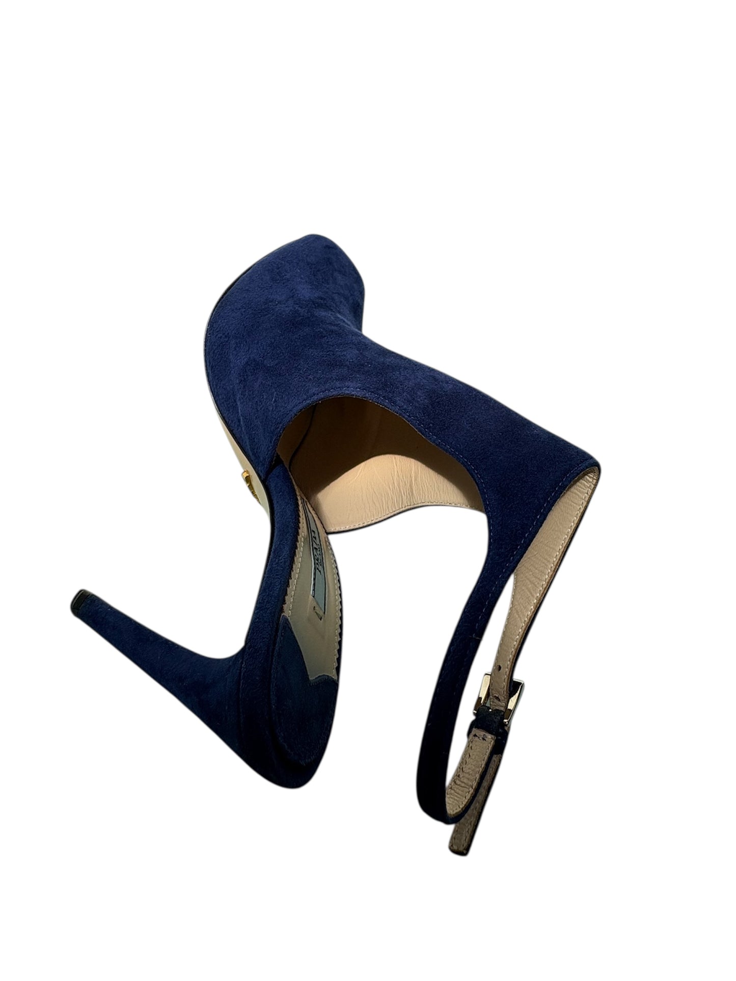Prada Navy Suede Heels
