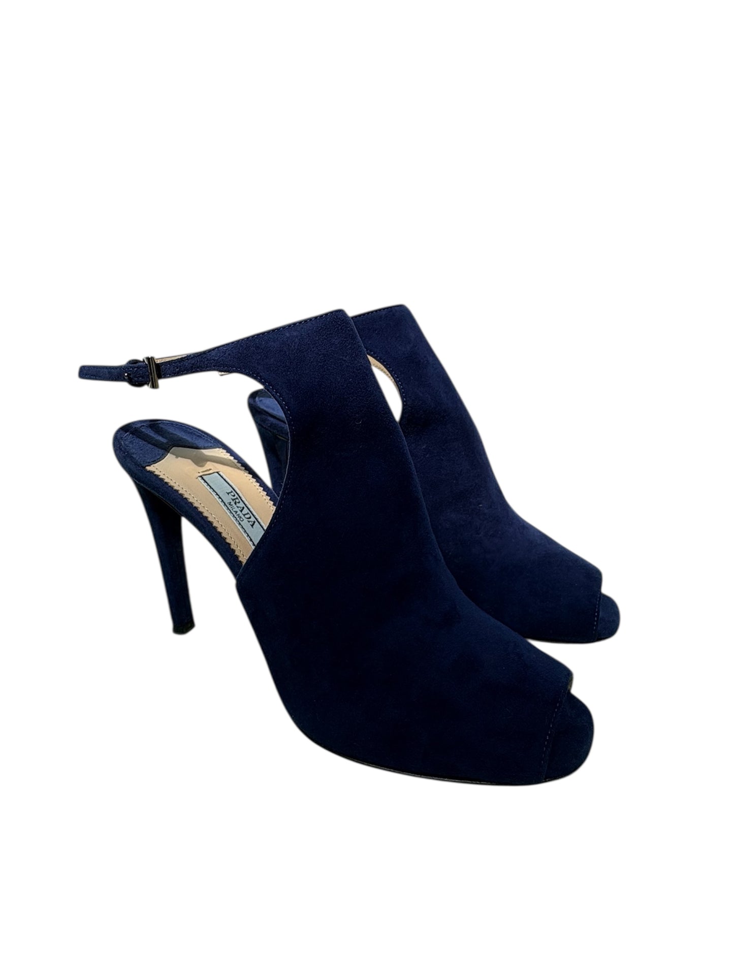 Prada Navy Suede Heels