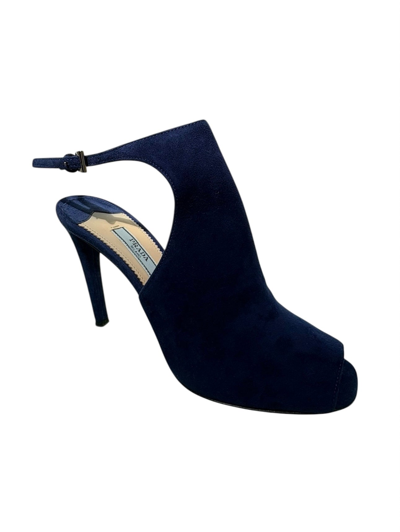 Prada Navy Suede Heels