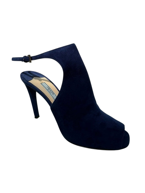 Prada Navy Suede Heels