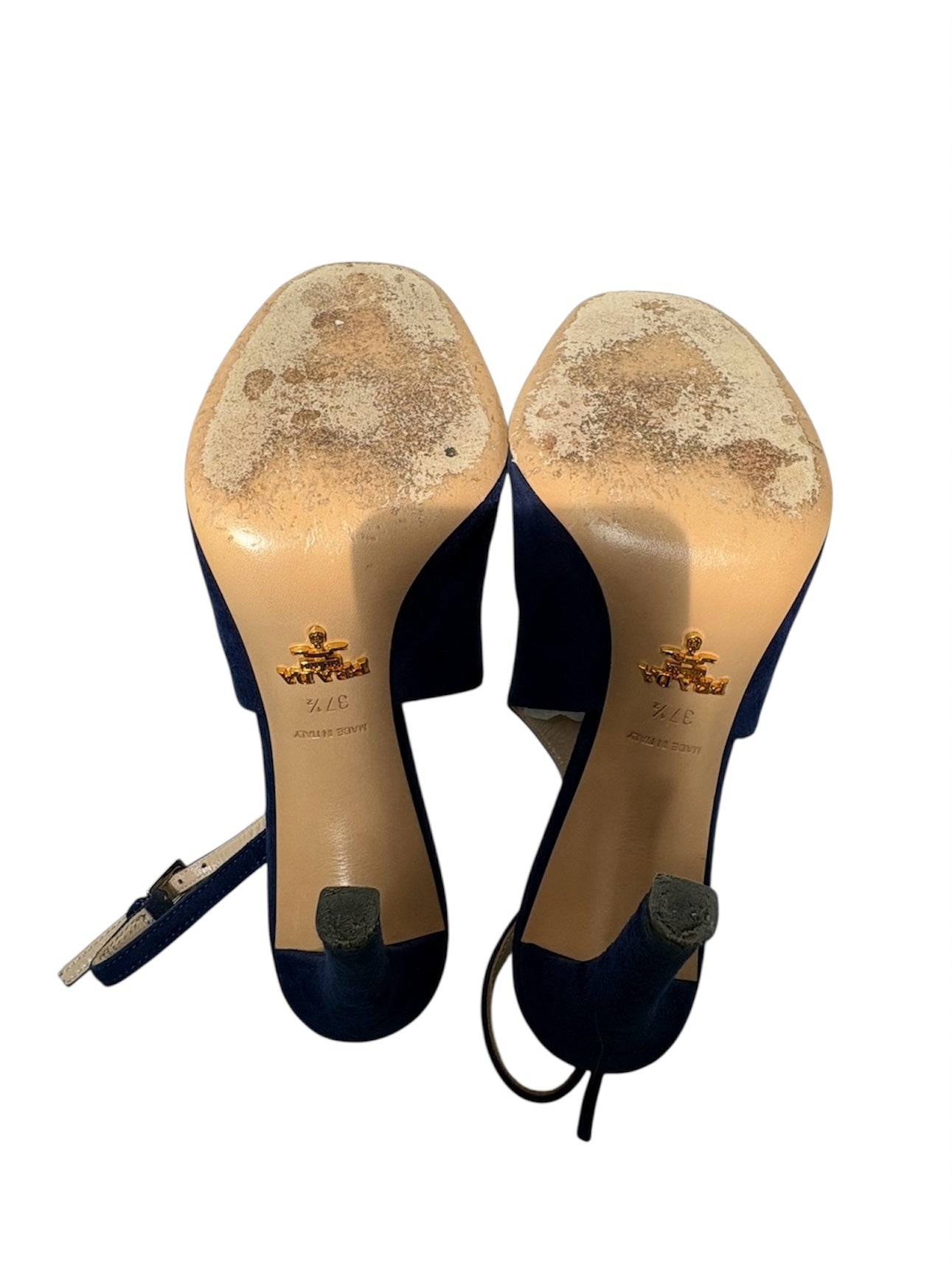 Prada Navy Suede Heels