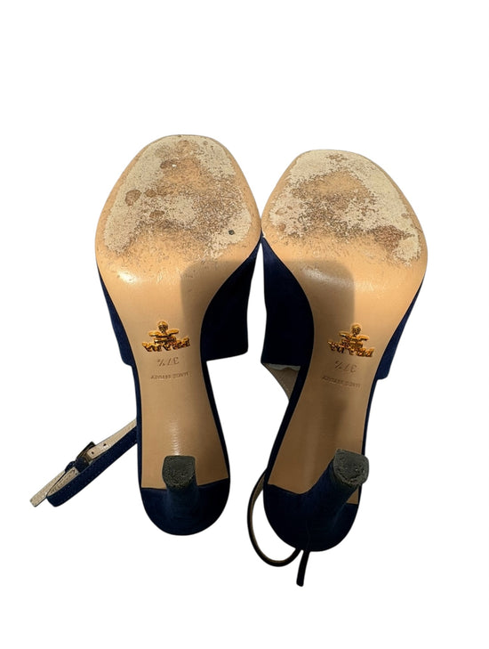 Prada Navy Suede Heels