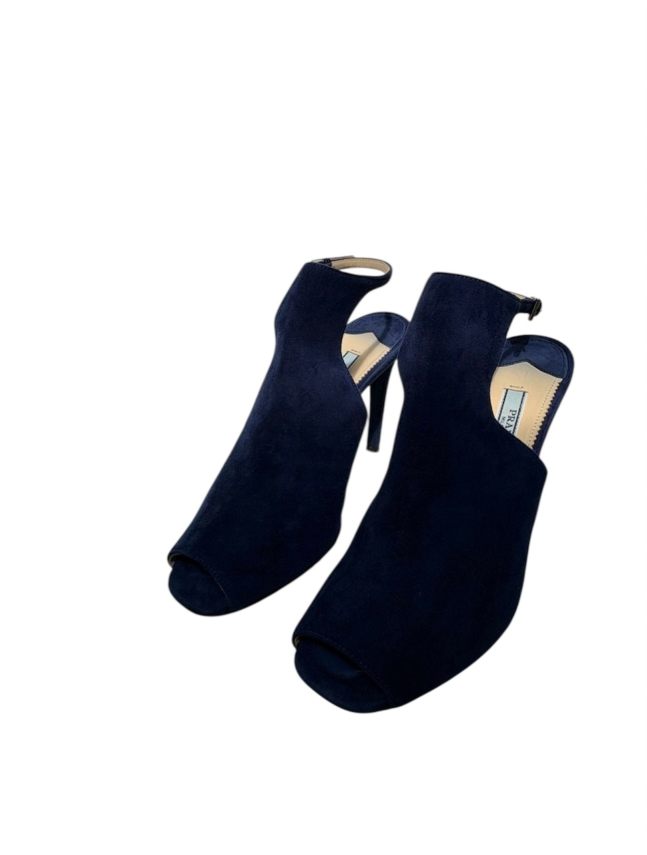 Prada Navy Suede Heels