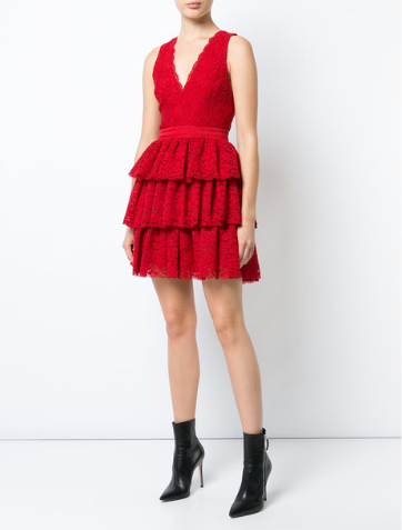 Alice + Olivia Red Lace Dress